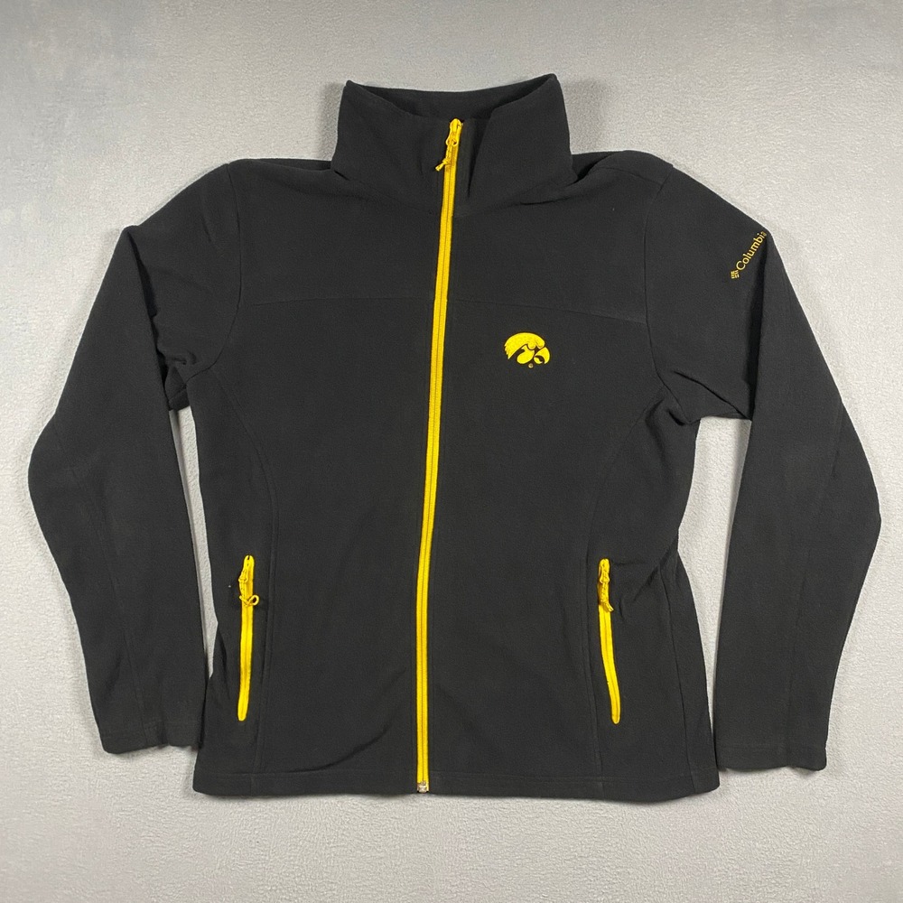 Columbia Iowa Hawkeyes Jacket Womens Large Black Full Zip Fleece XL3266